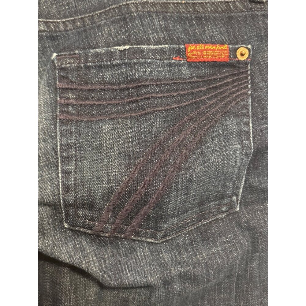 7 For All Mankind Womens Crop Jeans Size 28 Dark Wash Denim USA Made - Picture 8 of 8